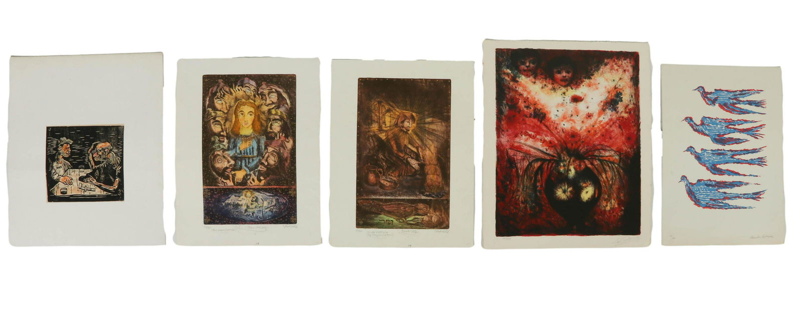 20C Modern Lithograph Litho SIGNED 5pc ESTATE LOT (1 of 5)