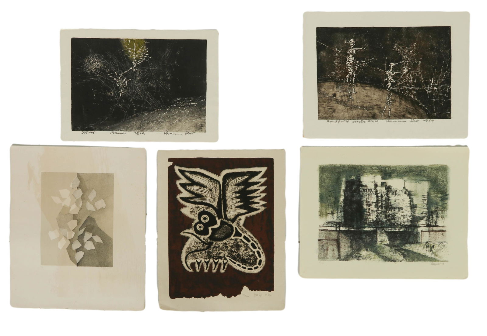 20C Modern Lithograph Litho SIGNED 5pc ESTATE LOT (1 of 5)