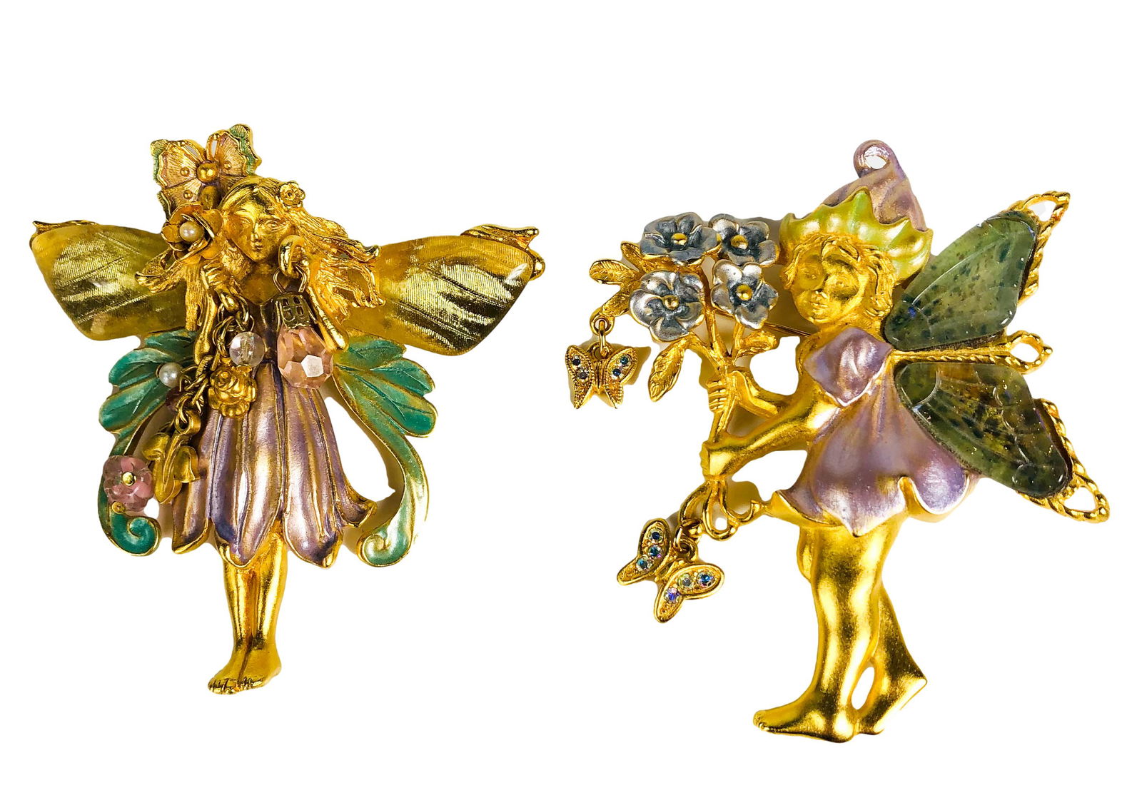 Kirks Folly Fairy Angel Designer Brooch Pins LOT: Designer ~ Jennifer Kirk ~ Co founder, CEO, Creative Director and owner of Kirks Folly ~ a fanciful, whimsical and fairy filled line of fantasy jewelry, home accessories and clothing that was sold on