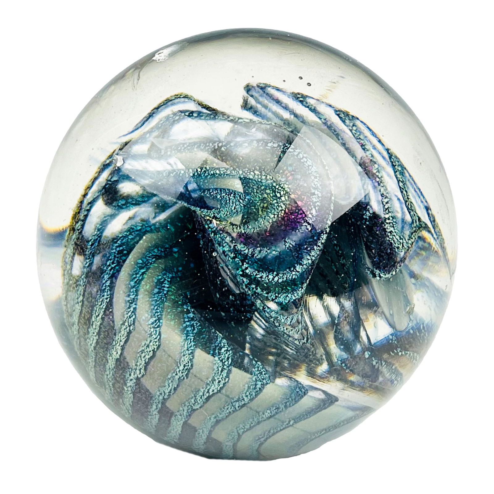 Eickholt Dichroic Iridescent Art Glass Paperweight (1 of 6)