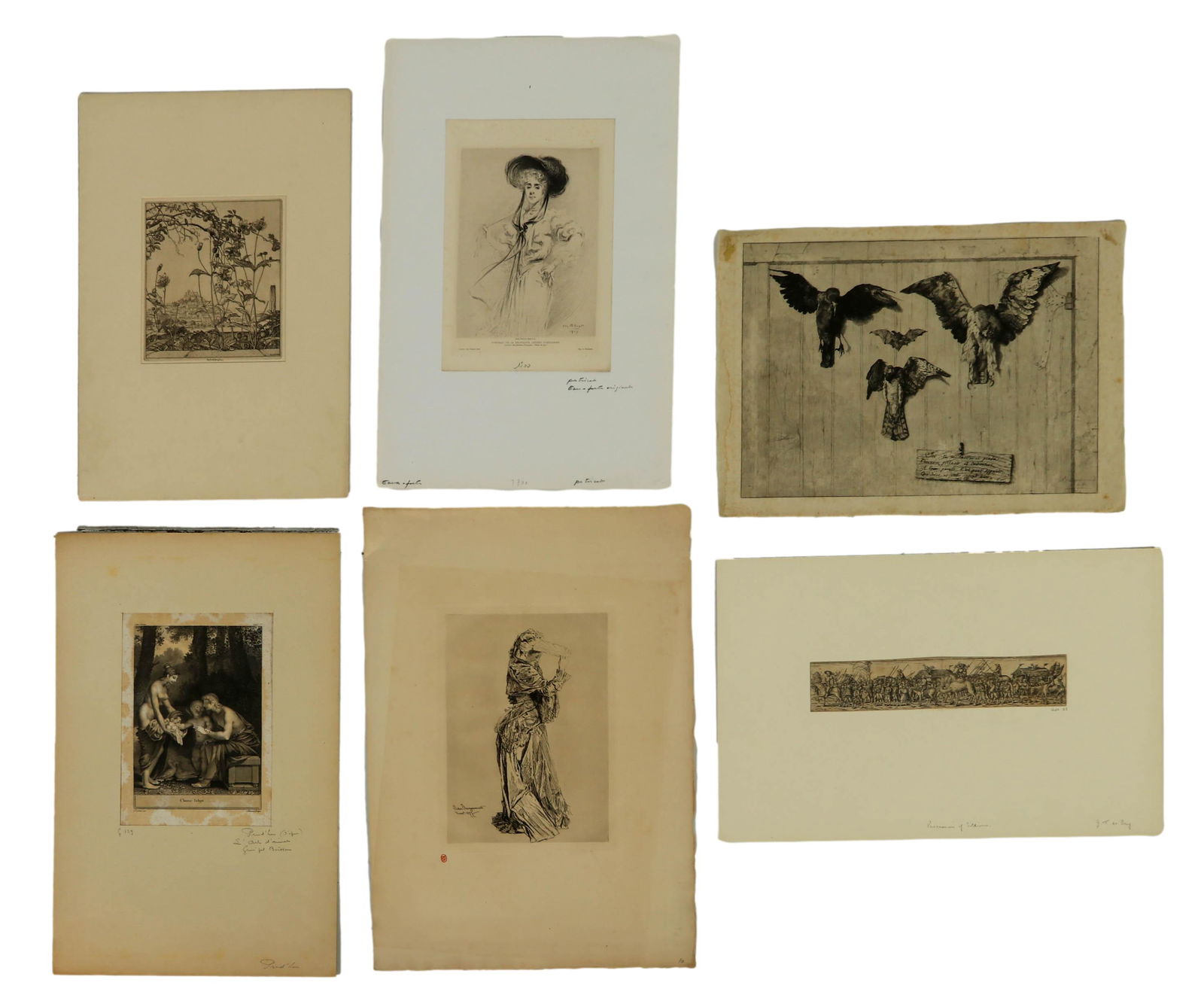 Antique 16-18th Century Engraving 6pc ESTATE LOT (1 of 5)