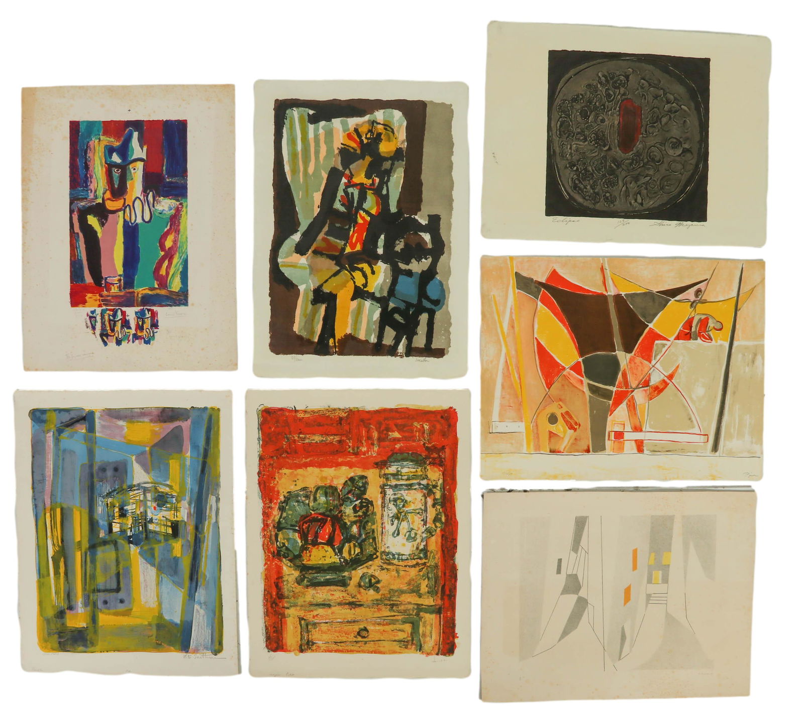 20C Modern Lithograph Litho SIGNED 7pc ESTATE LOT (1 of 5)