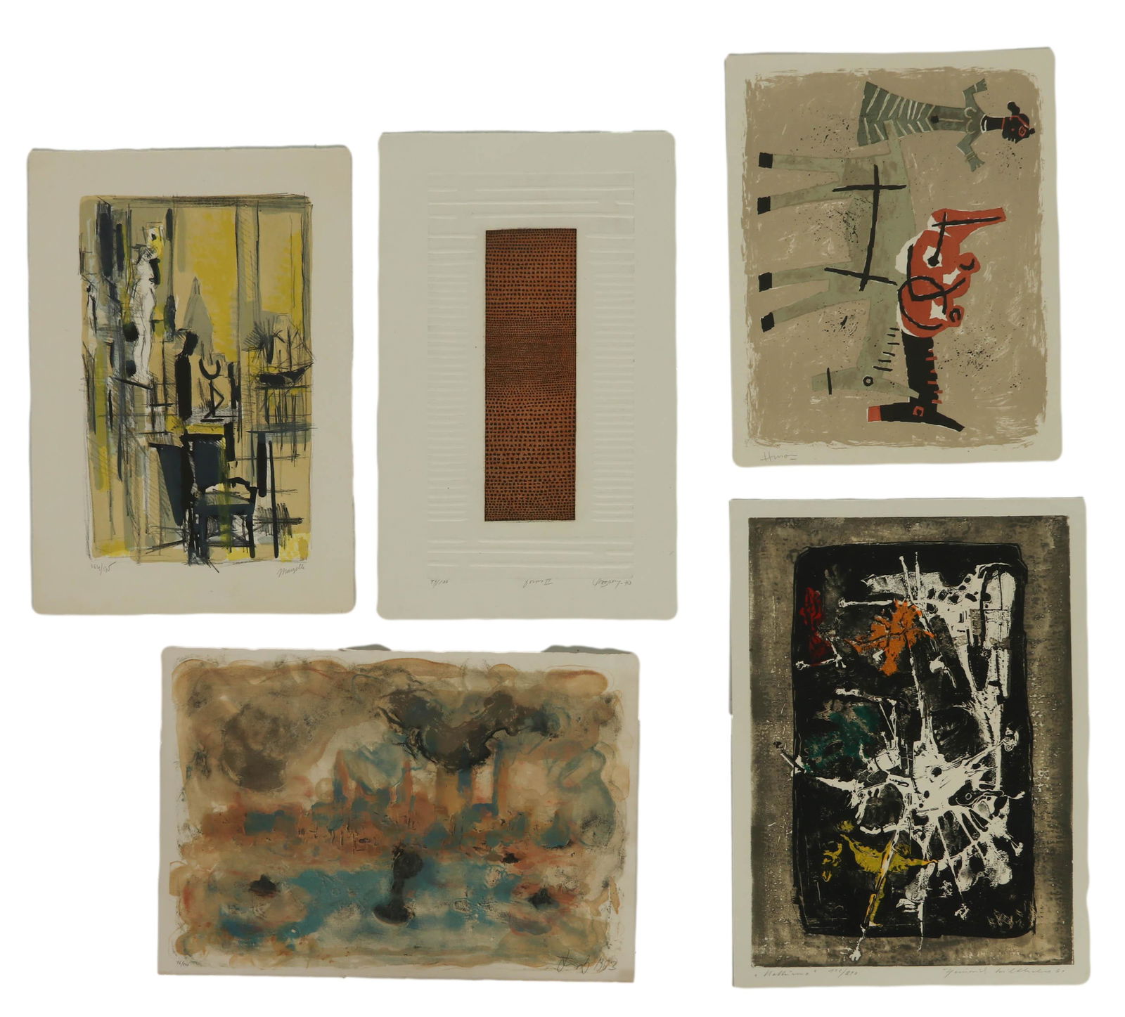 20C Modern Lithograph Litho SIGNED 5pc ESTATE LOT (1 of 5)