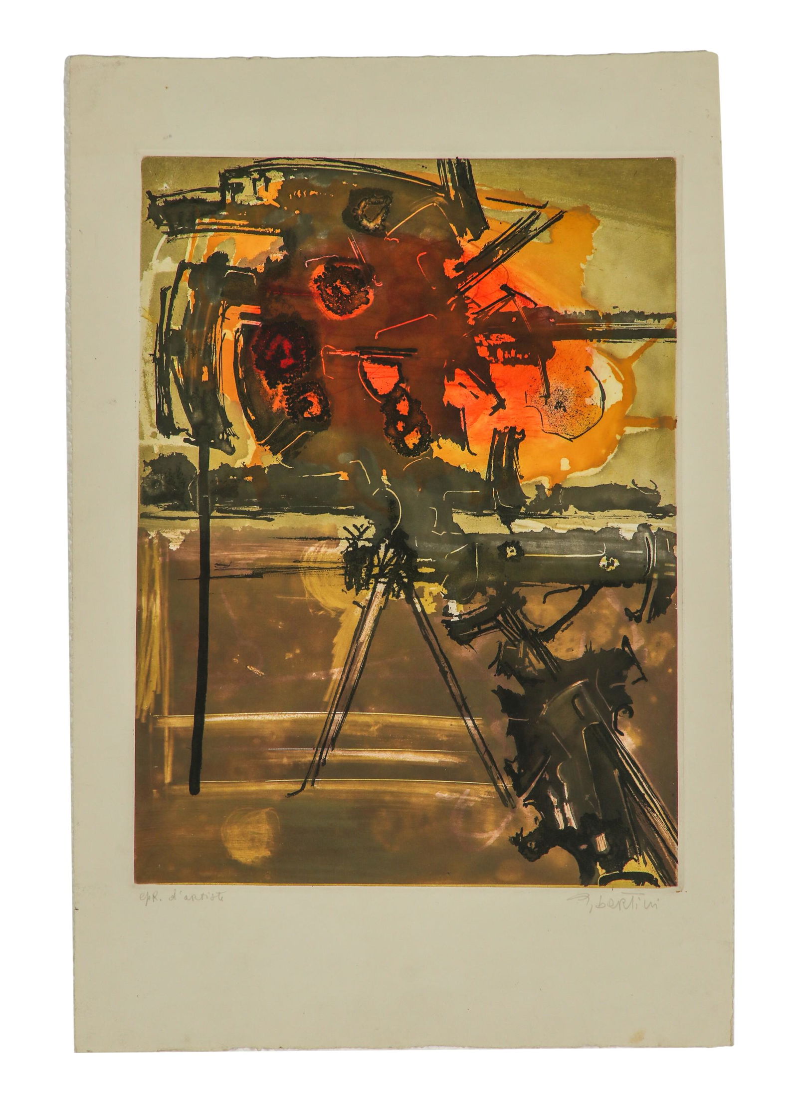 Gianni Bertini 1922-2010 Color Screen Print SIGNED (1 of 6)