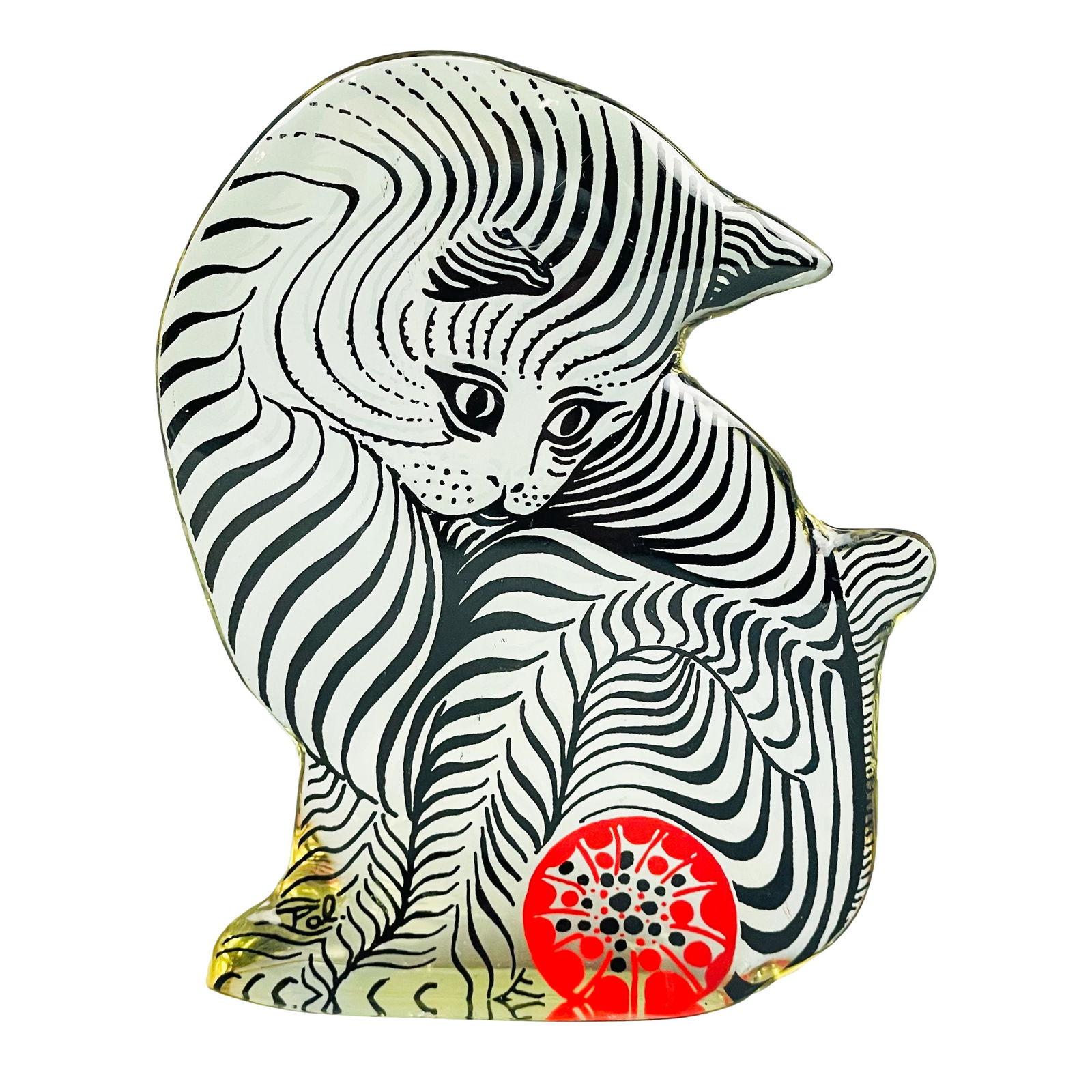 Abraham Palatnik Lucite Op Art Cat w Red Yarn Ball (1 of 5)