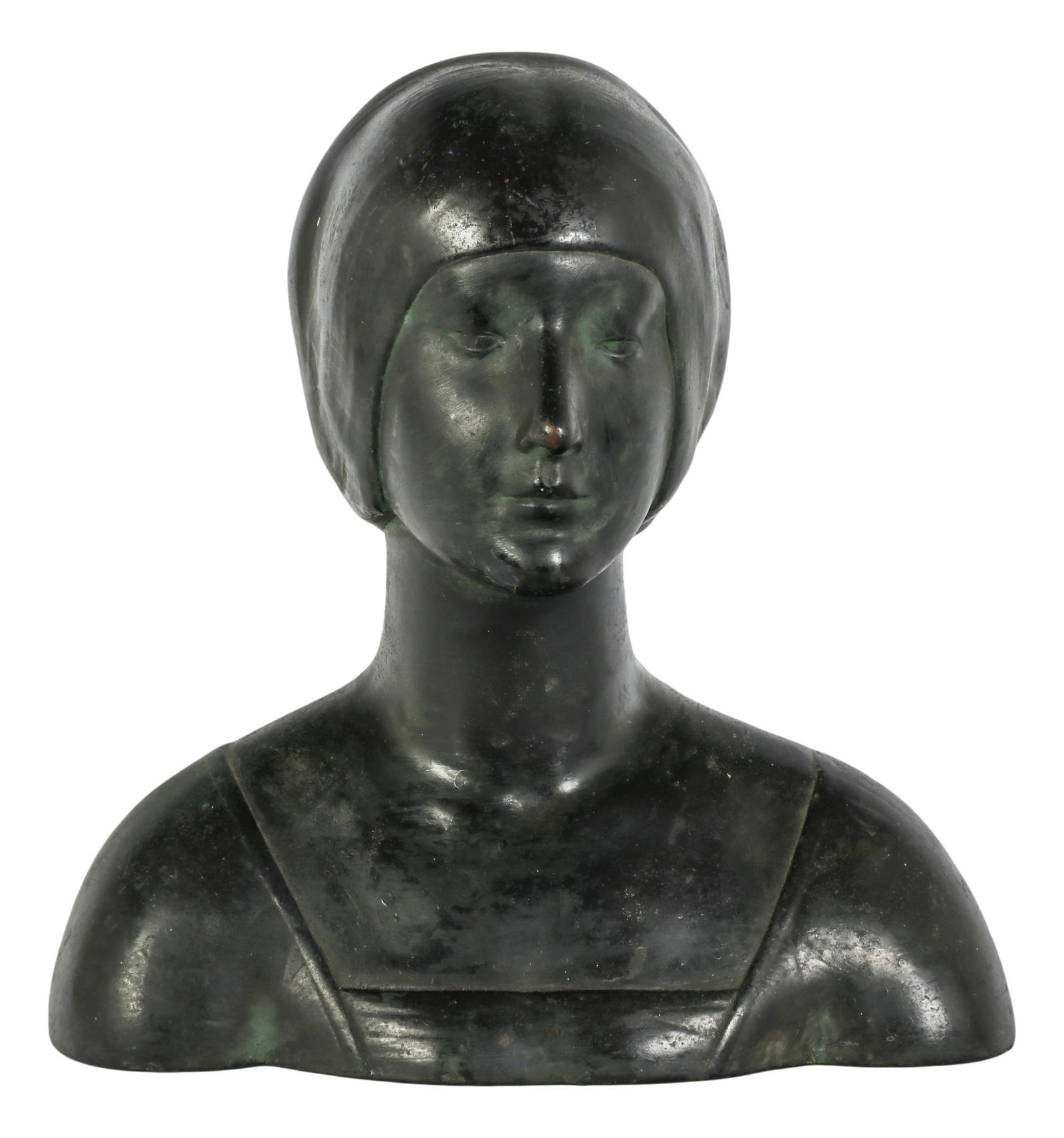 Pompeian Bronze Co Clad Metal Lady Bust Sculpture (1 of 6)
