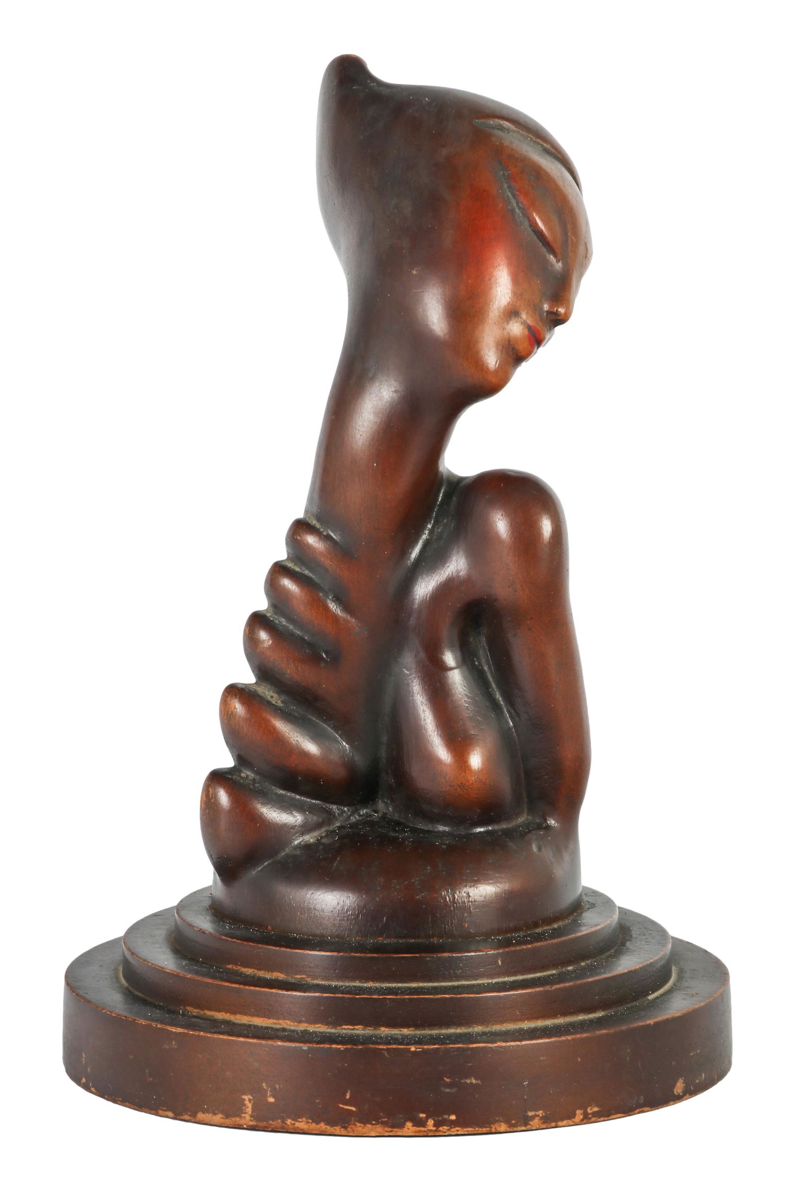 Art Deco Modernist Composition Lady Bust Sculpture (1 of 4)