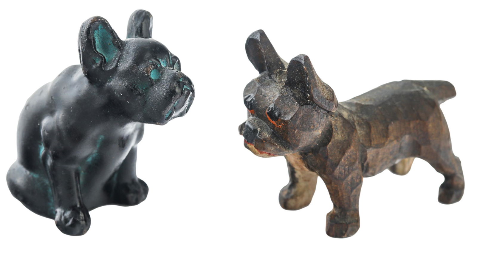 Cast Bronze & Wood Mini French Bulldog K9 Figurine (1 of 3)