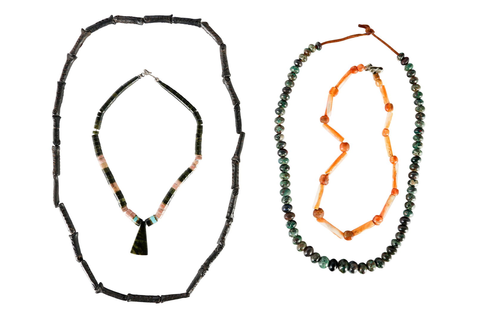 Jade, Turquoise & Jasper Necklace 4pc ESTATE LOT (1 of 5)