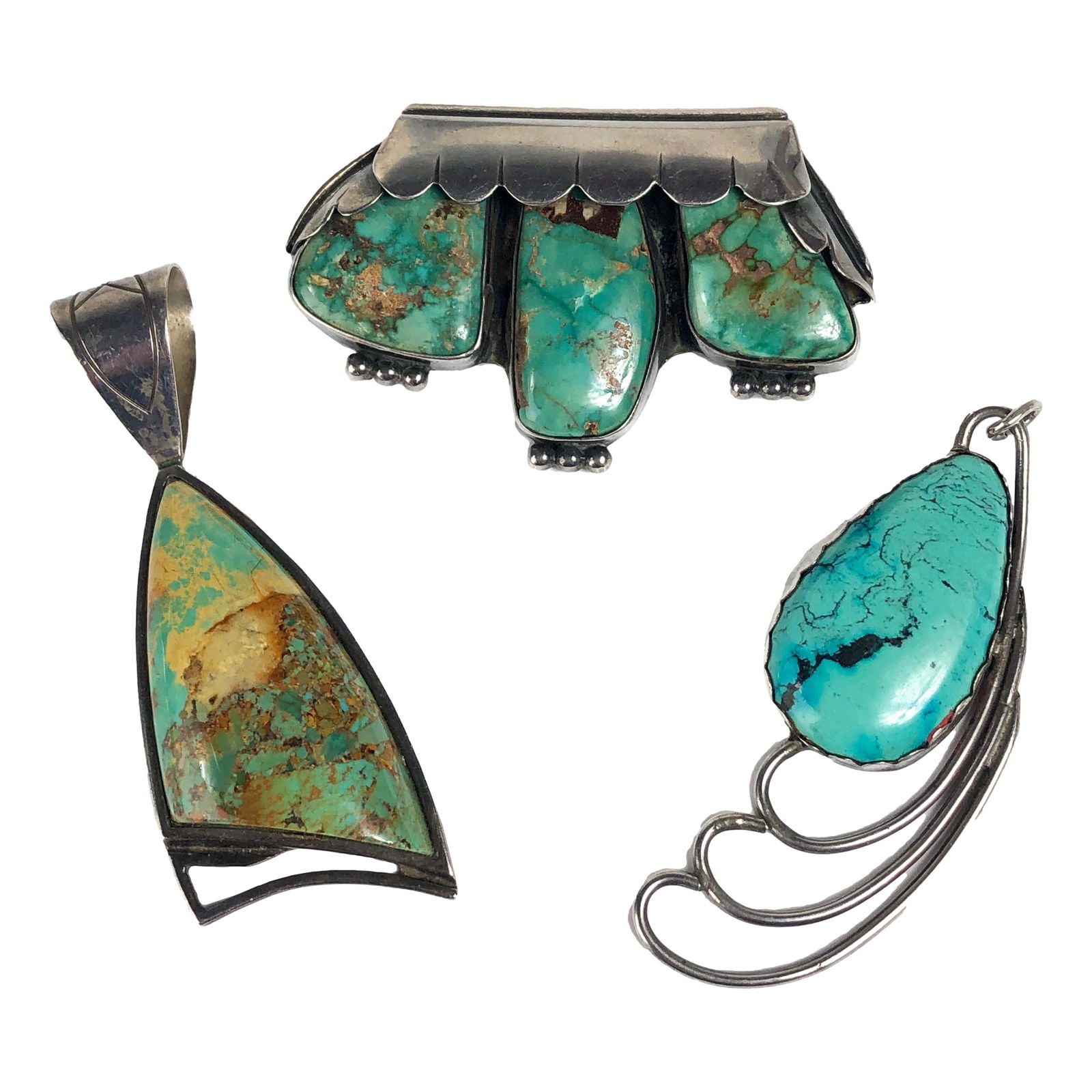 American Indian Sterling 925 Turquoise Pendant LOT (1 of 6)