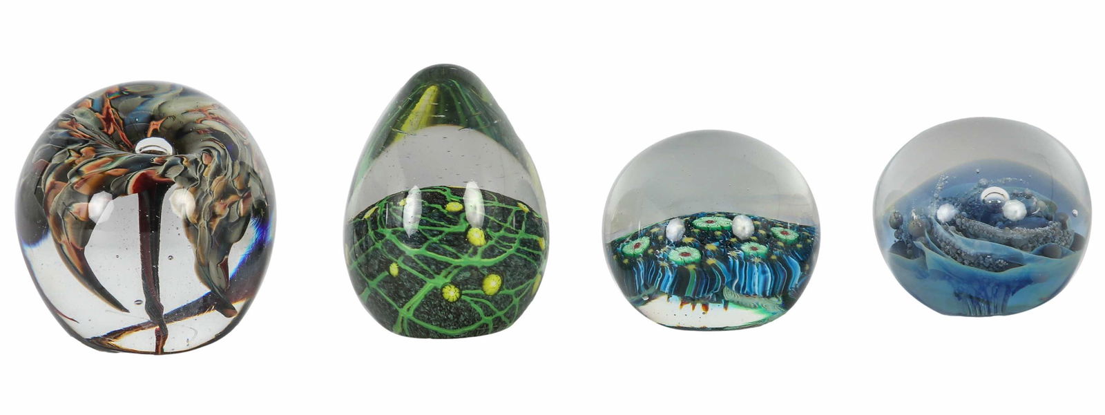 Adrian Sankey Murano Art Glass Paperweight 4pc LOT (1 of 4)