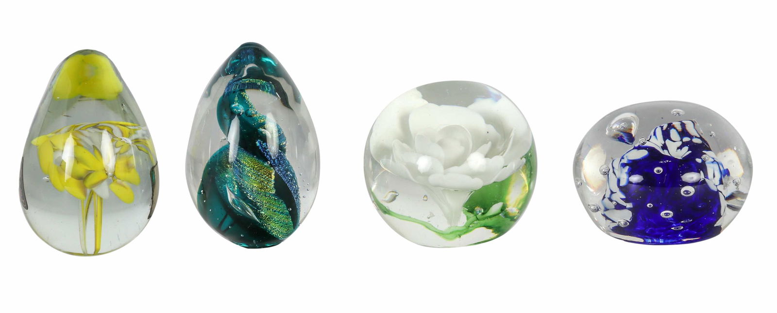 Studio Cased Art Glass Desk Paperweight 4pc LOT (1 of 4)