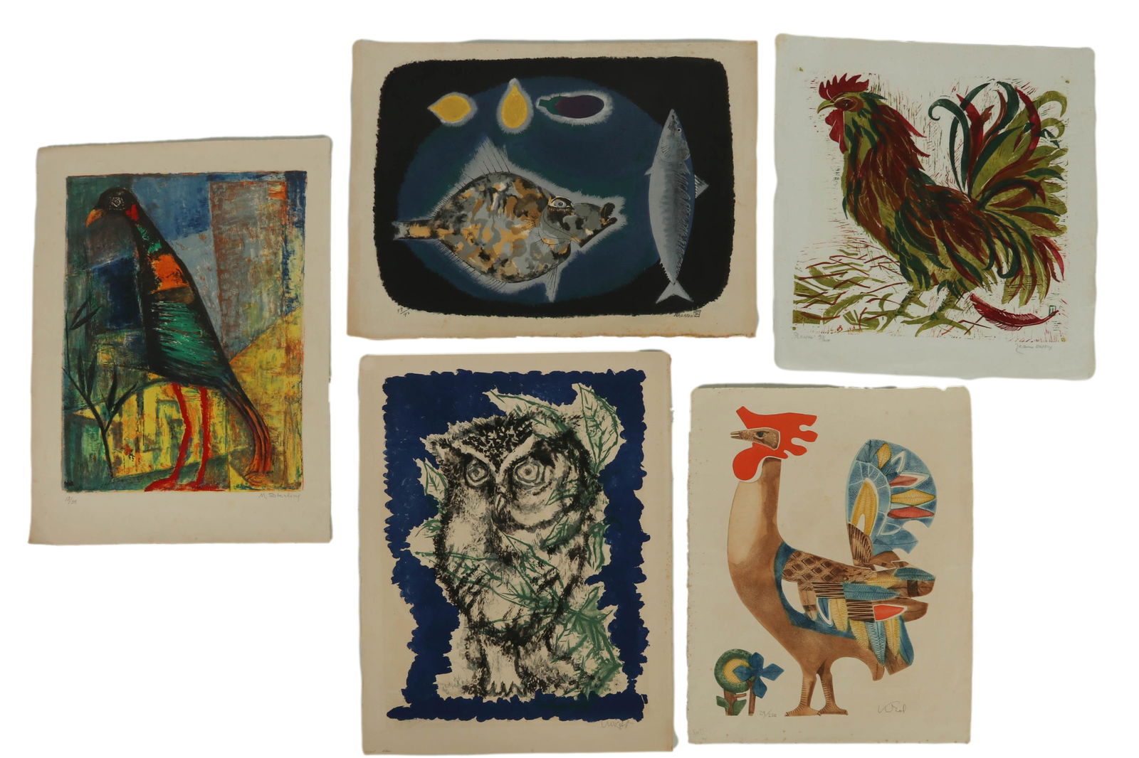 20th Century Modern Litho Lithograph SIGNED 5p LOT (1 of 5)