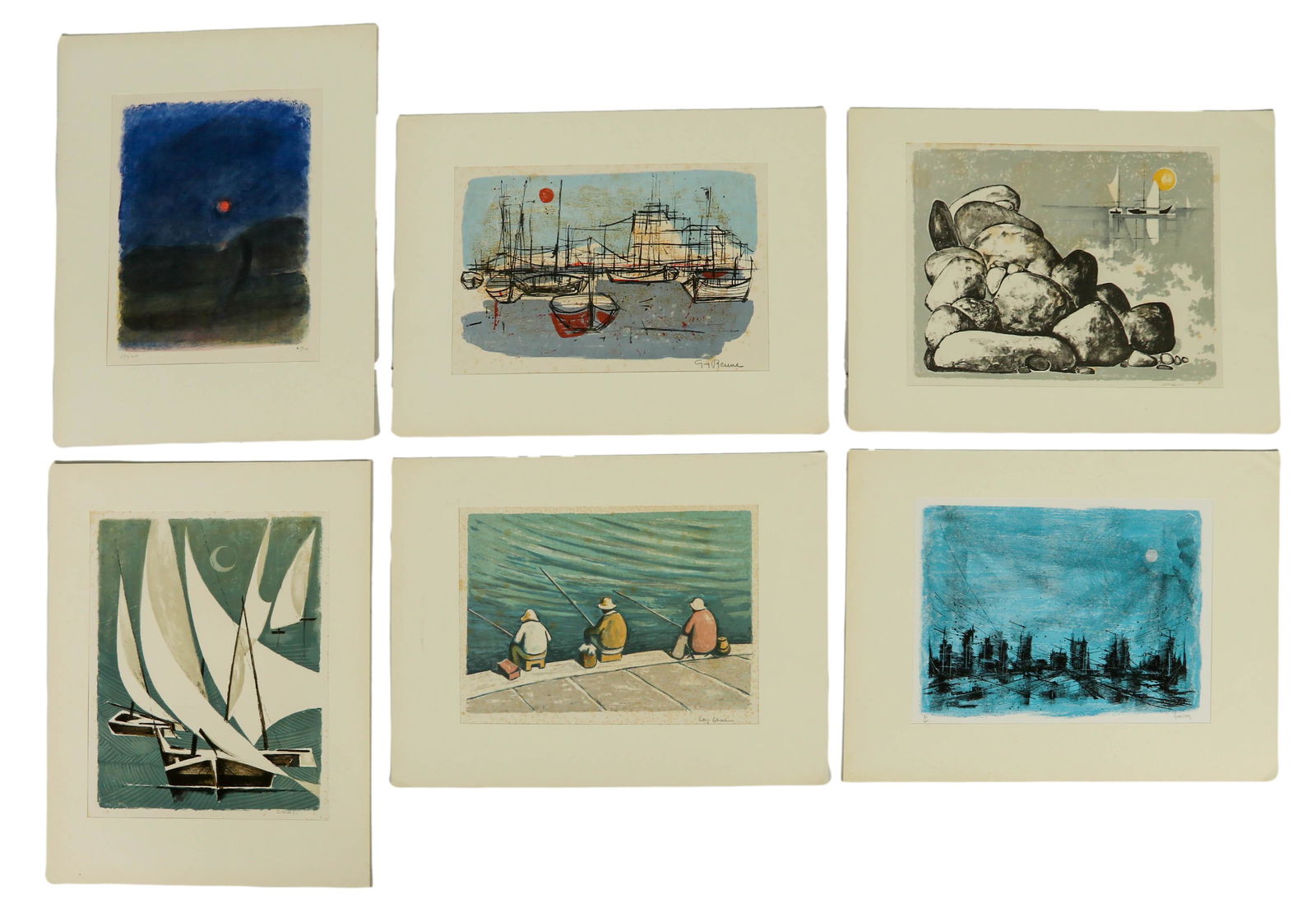 20th Century Modern Litho Lithograph SIGNED 6p LOT (1 of 5)