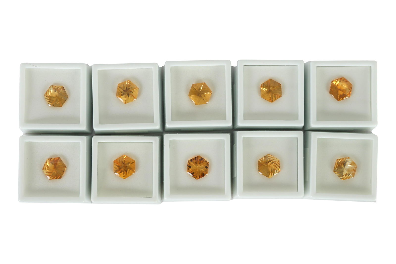Fancy Hexagonal Cut Citrine Gemstone 47.5 Ct LOT (1 of 4)