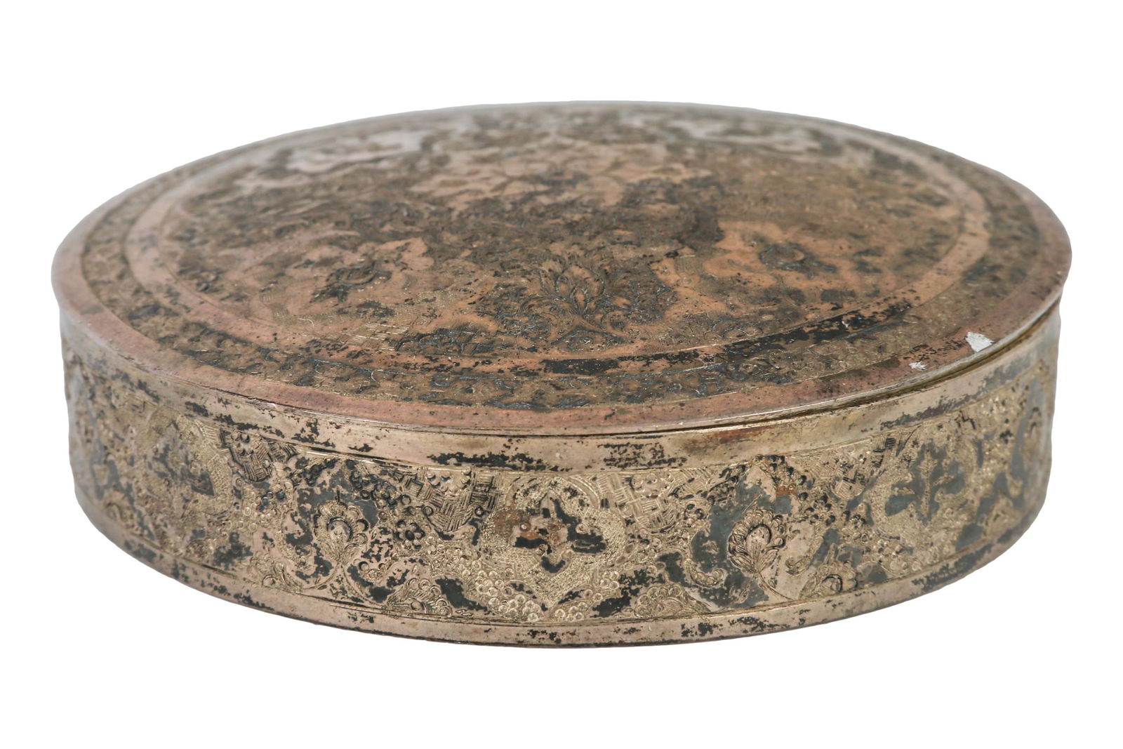 Sterling Silver Floral Chased Jewelry Trinket Box (1 of 4)