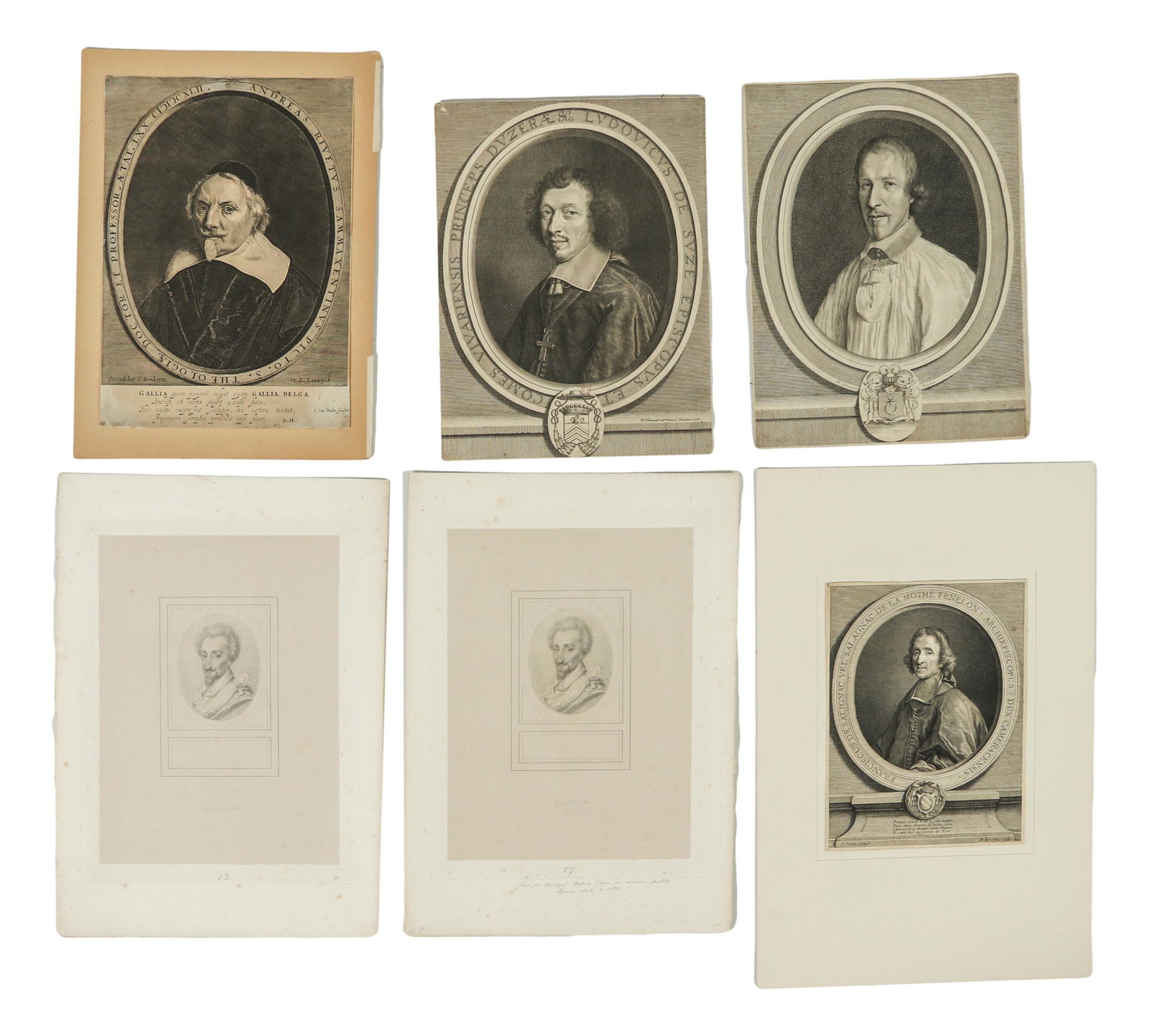 18C French Bishops & Prince Portrait Etchings LOT (1 of 5)