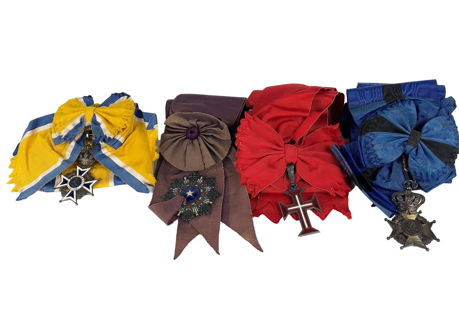 Estate Collection Lot Silver & Enamel Medal w Sash (1 of 5)