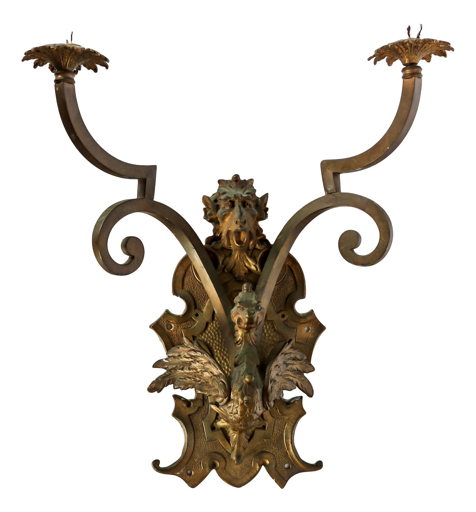 Antique Bronze Gothic Griffin Gargoyle Wall Sconce (1 of 6)