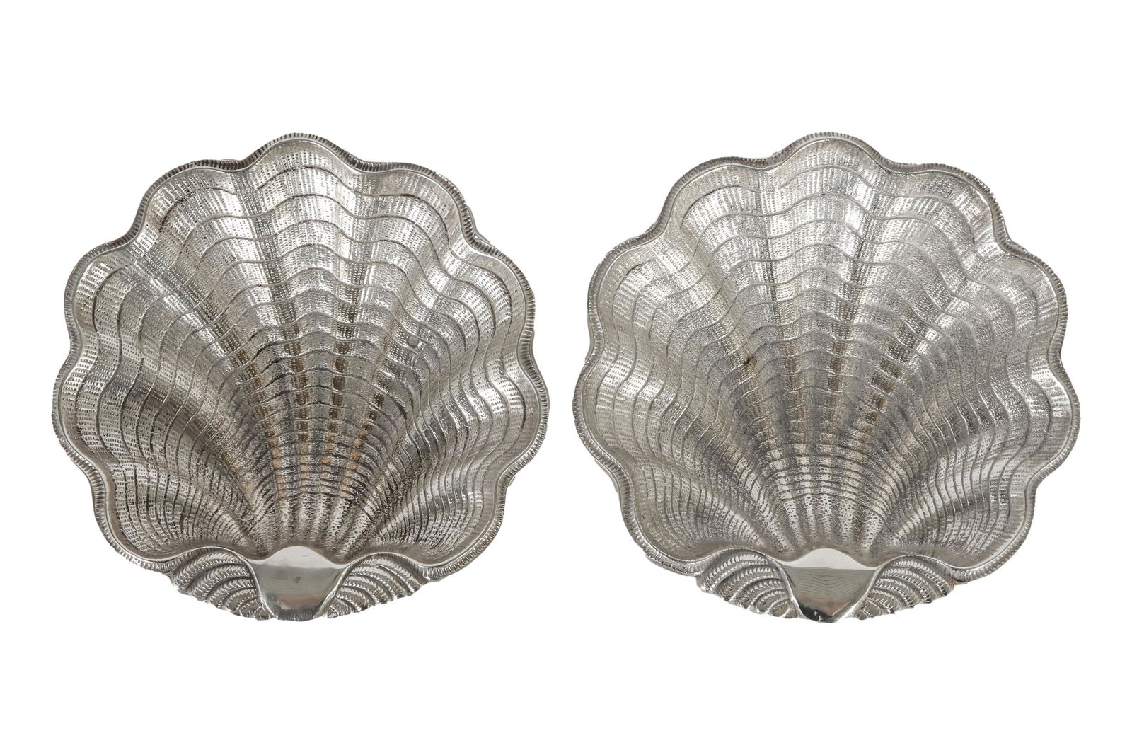 Hollywood Regency Silver Plate Clam Shell Bowl SET (1 of 4)