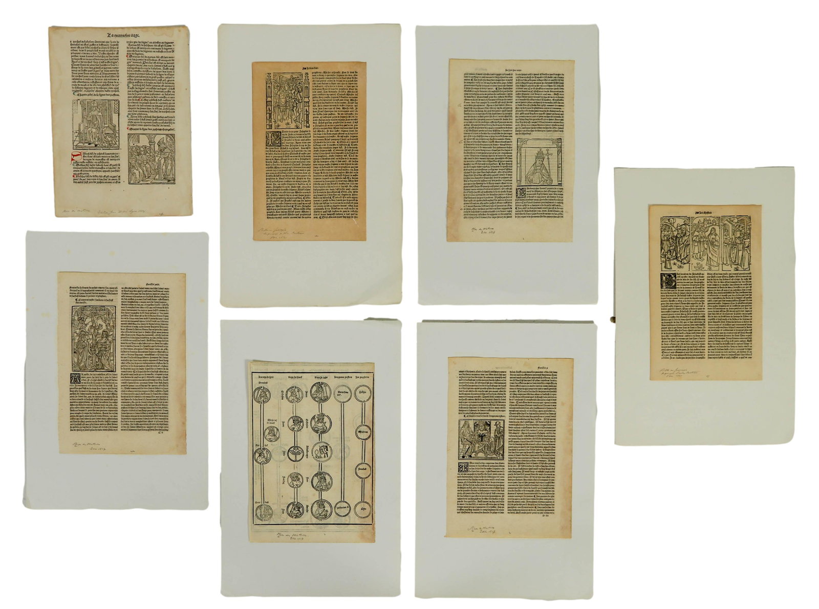 Rudimentum Novitiotum Antique Book Pages 7pc LOT (1 of 5)