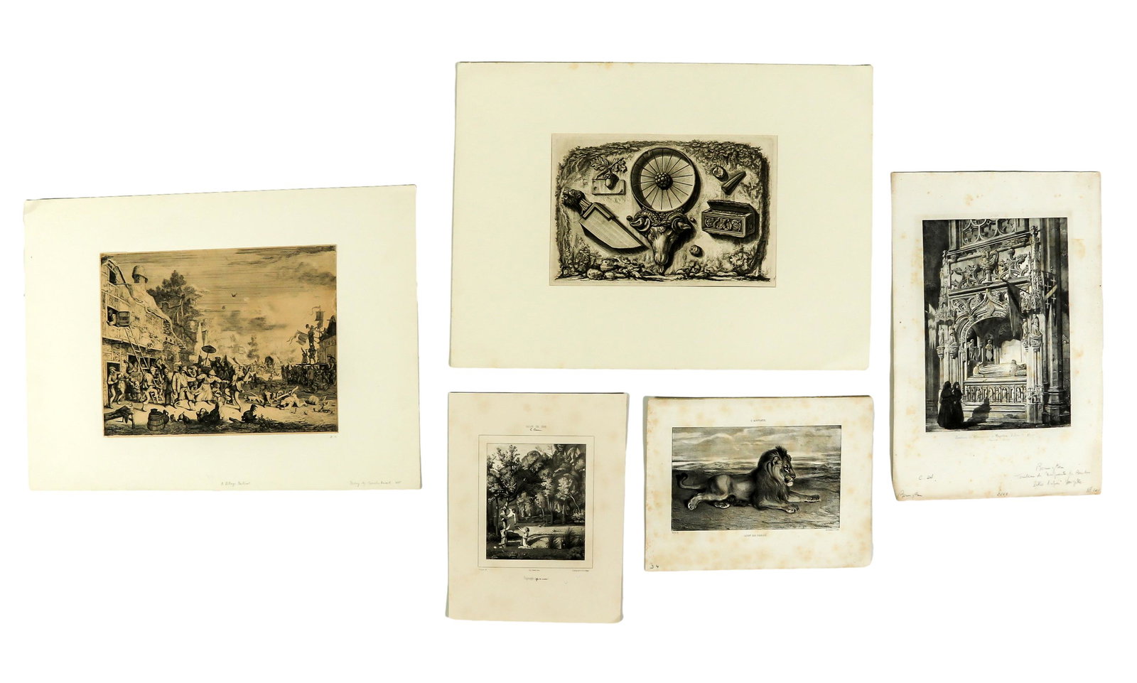 Antique Master Etchings & Engraving 5pc ESTATE LOT (1 of 5)