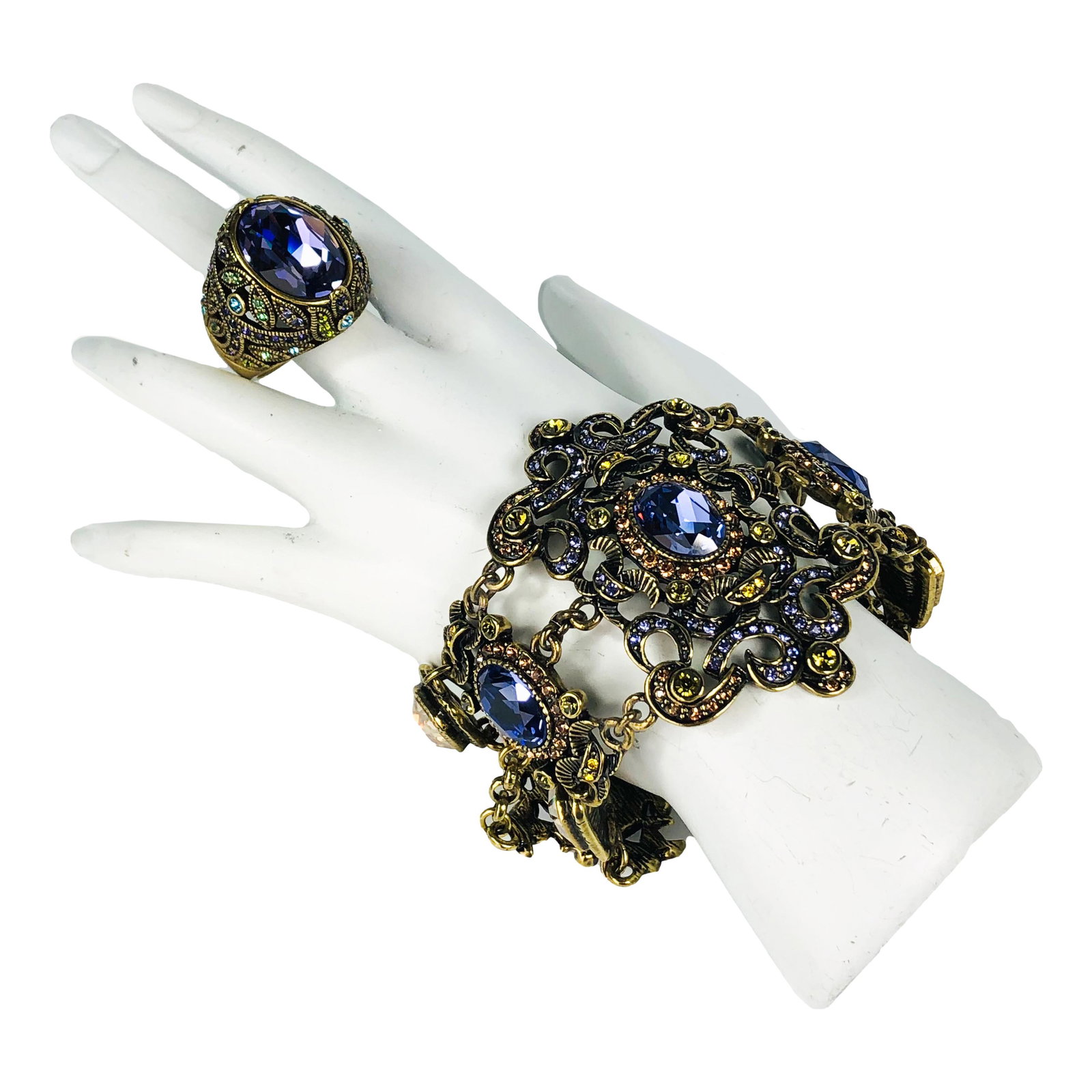 Heidi Daus Multicolor Crystal Bracelet & Ring LOT (1 of 7)