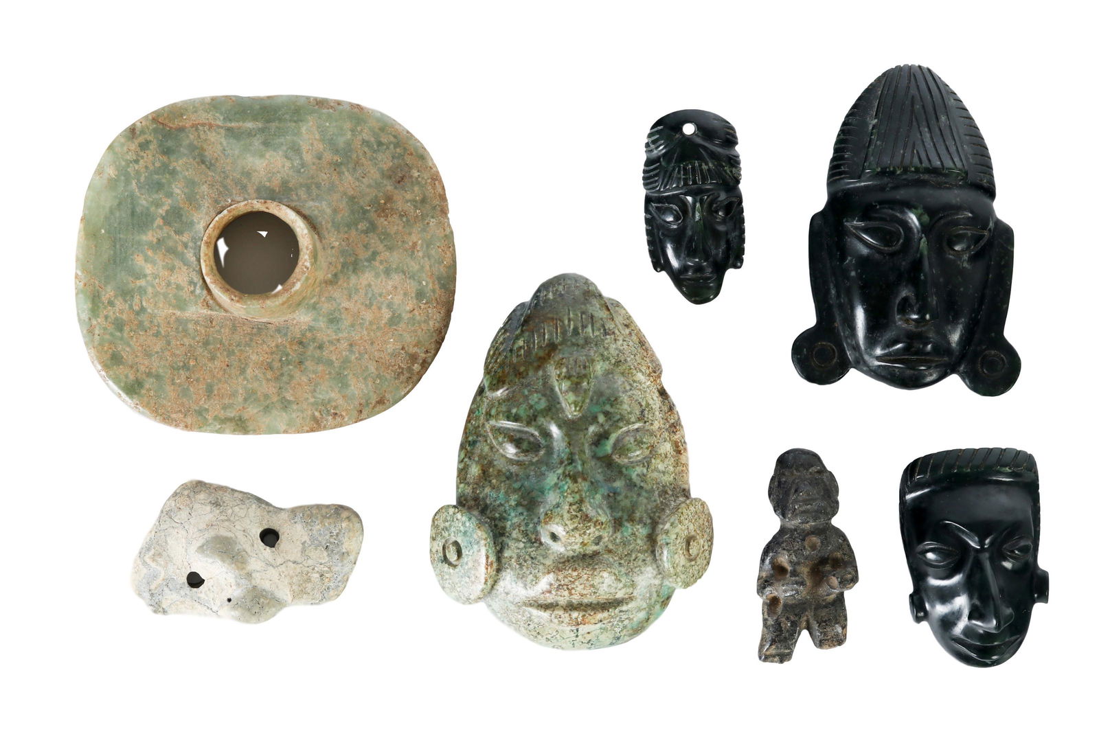 Pre Columbian Style Stone Artifacts 7pc LOT (1 of 4)