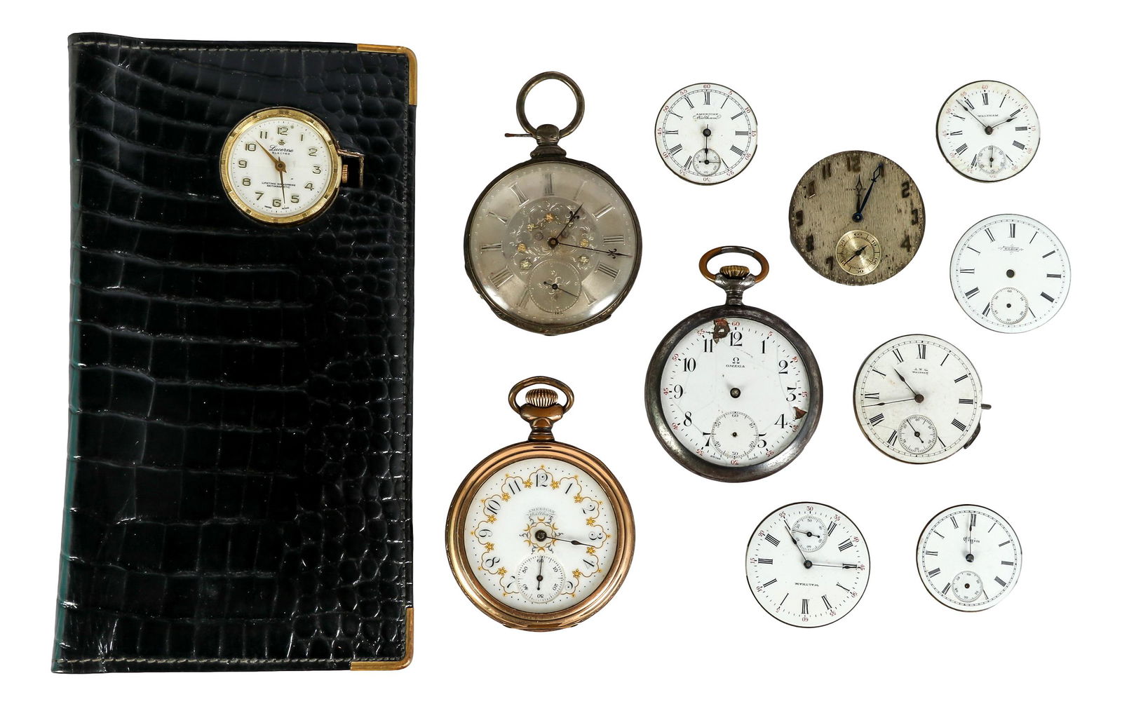 Antique Pocket Watch Dial w/ Movement 10pc LOT (1 of 6)