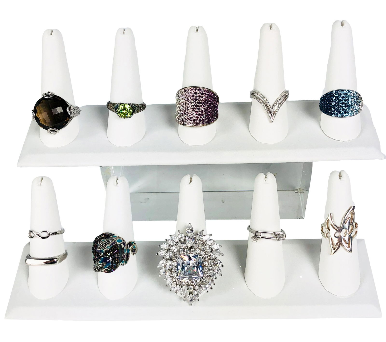 Sterling Silver 925 Gemstone Crystal Ring 11pc LOT (1 of 12)