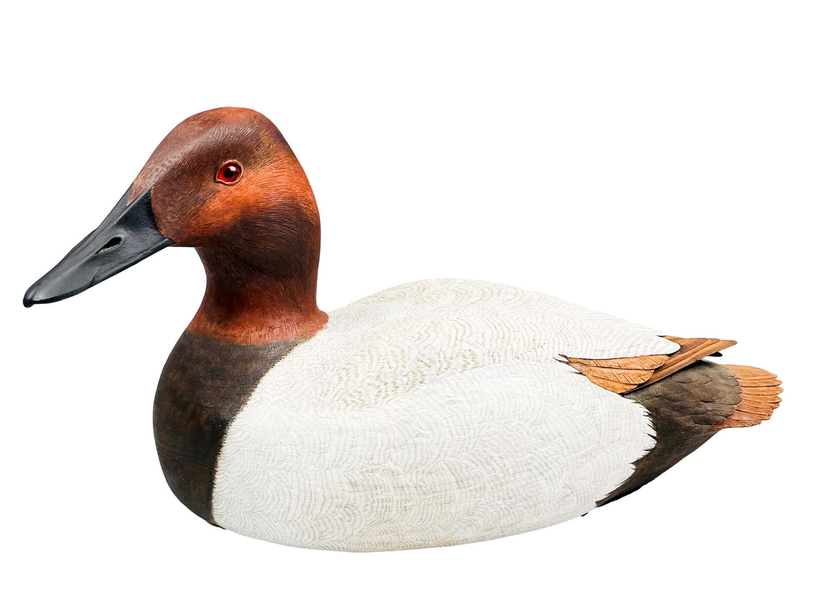 Carved Painted Wood Duck Bird Hunting Decoy SIGNED (1 of 6)