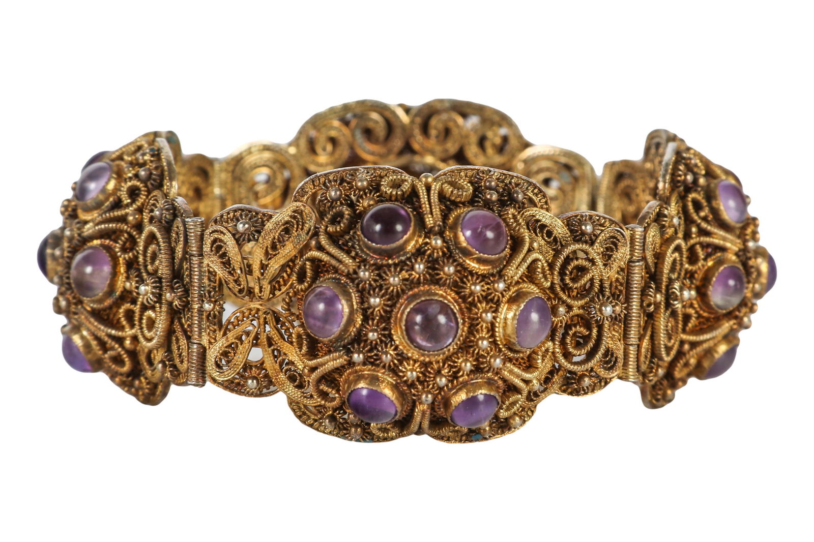 Chinese Vermeil Sterling Silver Filigree Bracelet (1 of 4)