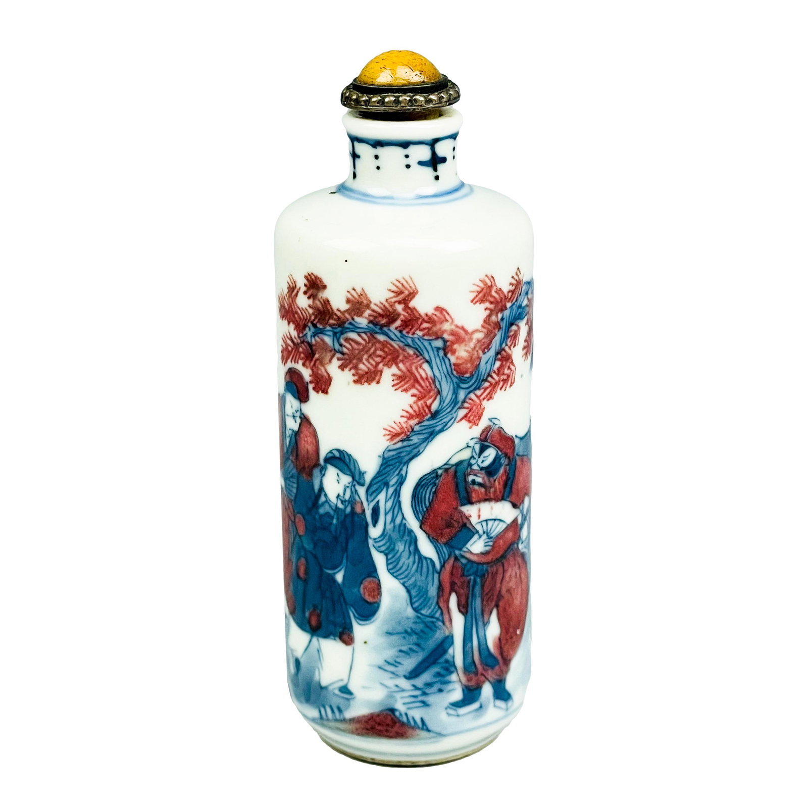 Chinese Porcelain Painted Figural Snuff Bottle (1 of 4)