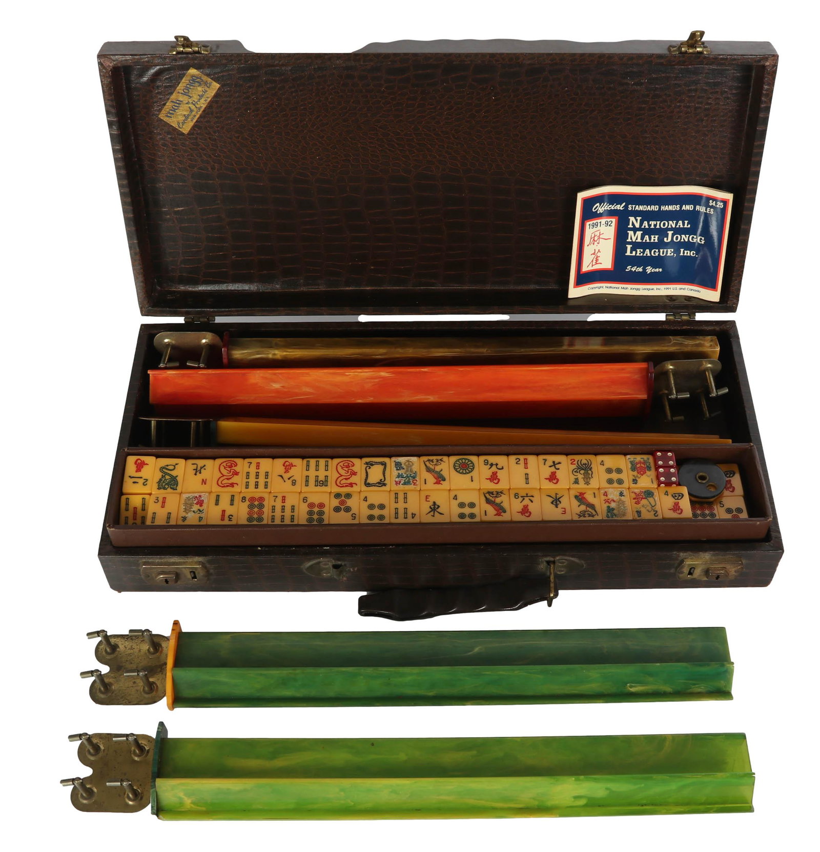 Mahjong Cardinal 162 Bakelite Tile 5 Rack Game SET (1 of 6)