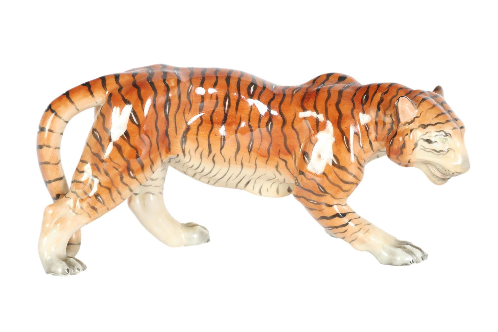 Herend Hungarian Porcelain Big Tiger Cat Figurine (1 of 5)