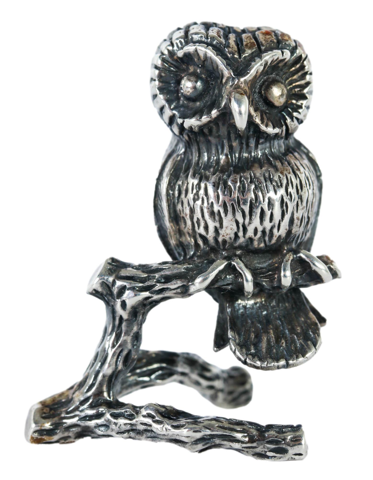 Cartier Sterling Silver Mini Owl Bird Sculpture (1 of 5)