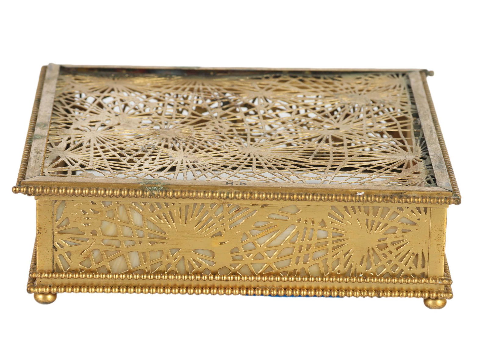 Tiffany Studios Bronze Glass Pine Needle Desk Box (1 of 8)