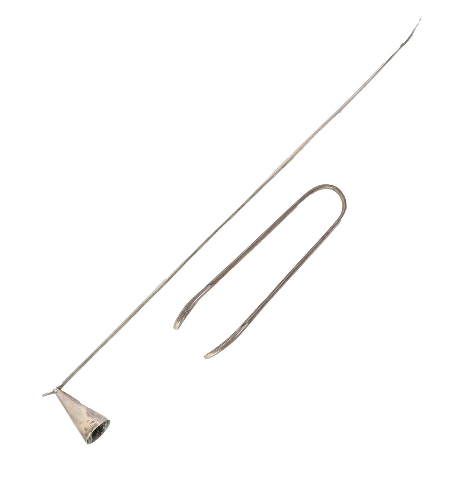 Tiffany Sterling Elsa Peretti Tongs Candle Snuffer: Tiffany & Company sterling silver 925 pastry / sandwich / ice / lemon tongs and candle snuffer. Both modeled by Elsa Peretti ( 1940 -2021 ) ~ Italian jewelry designer and fashion model. Pattern "Padov