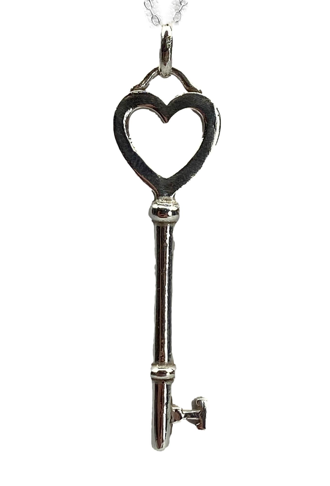Tiffany & Co Sterling Heart Key Charm Necklace (1 of 4)