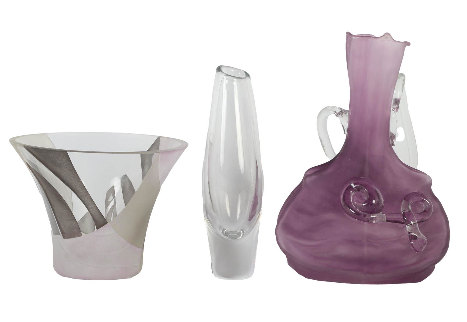 Orrefors & Studio Art Blown Glass Vase 3pc LOT (1 of 4)