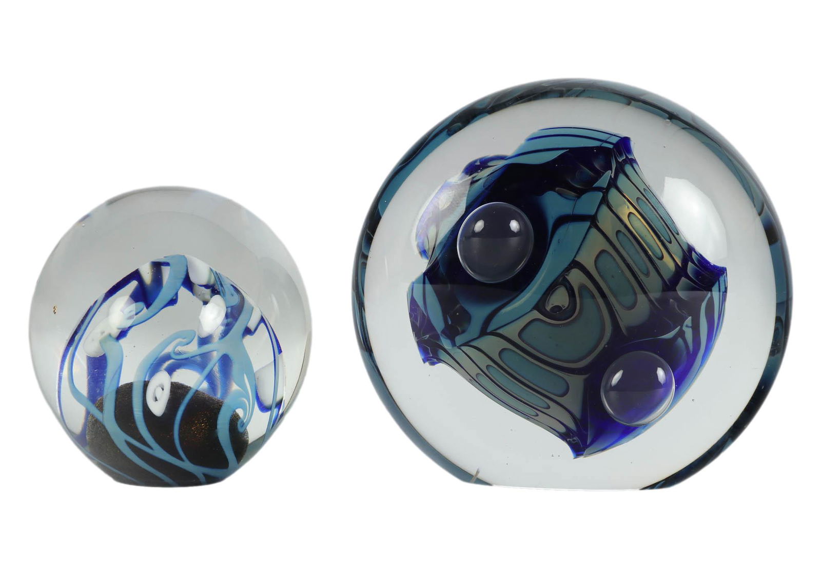 Eickholt Studio Blown Cased Glass Paperweight LOT (1 of 5)