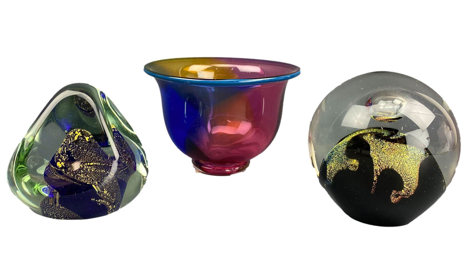 Eickholt Reid Transjo Glass Paperweight & Bowl LOT (1 of 4)