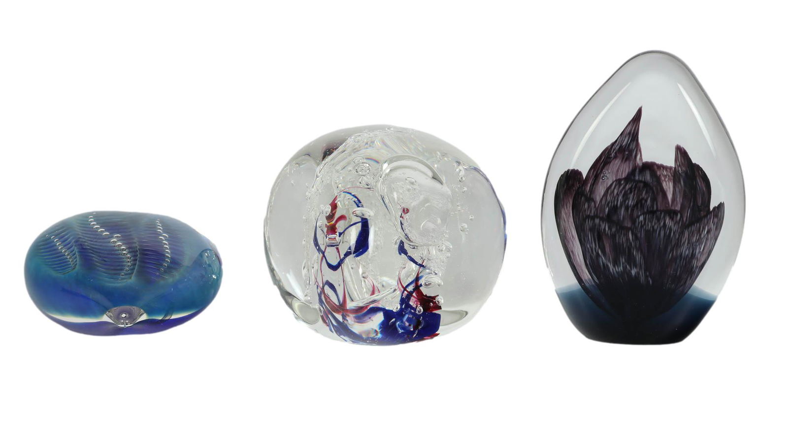 Karg Caithness Studio Glass Paperweight 3pc LOT (1 of 4)