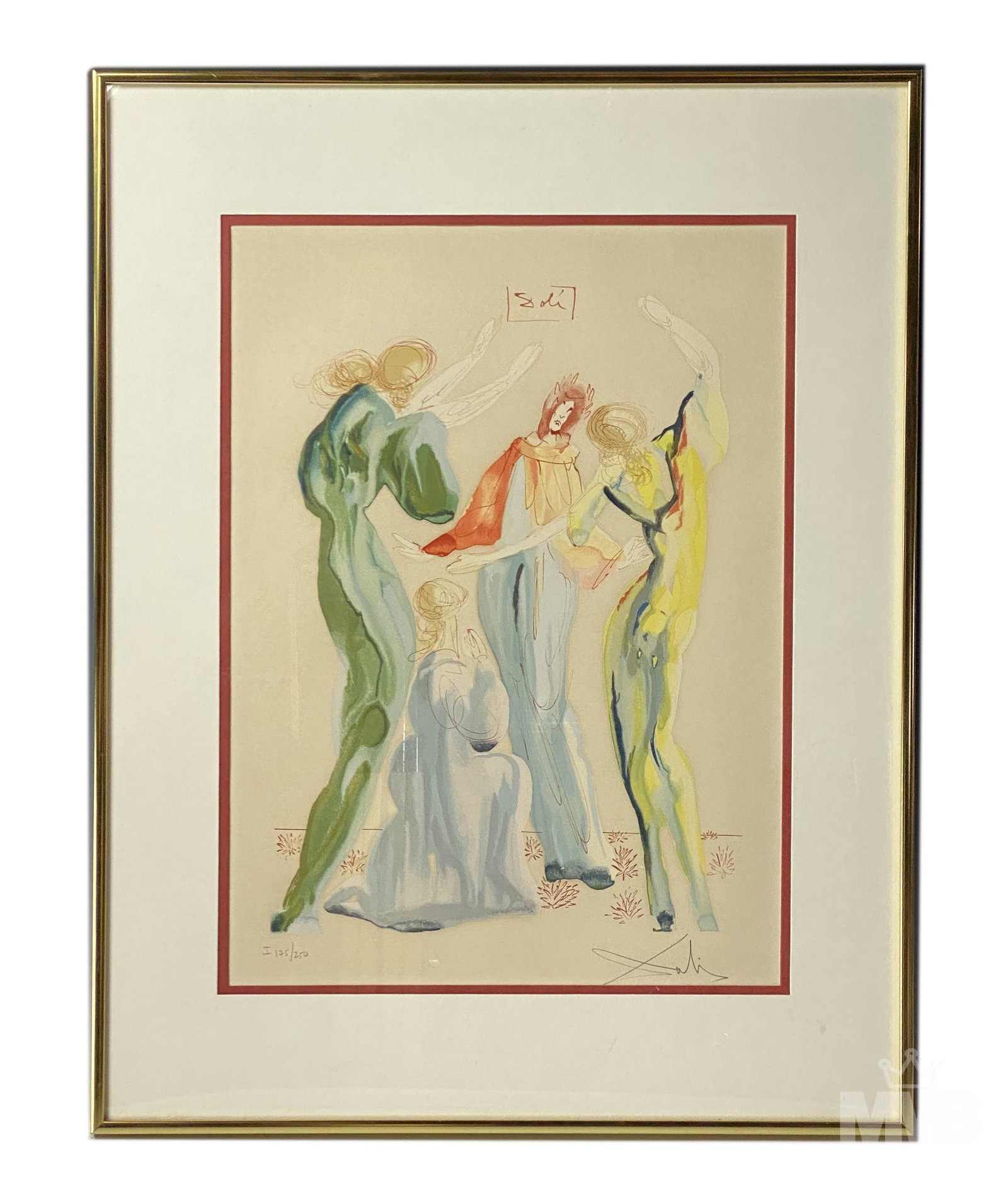 Salvador Dali 1904-1989 La Danse Color Lithograph: Salvador Dali ( French, Spanish, 1904 - 1989 ). One of modern art's most distinctive iconic 20th century Avant Garde Surrealist movement figures. His dream like images drawn from the depths of the unc