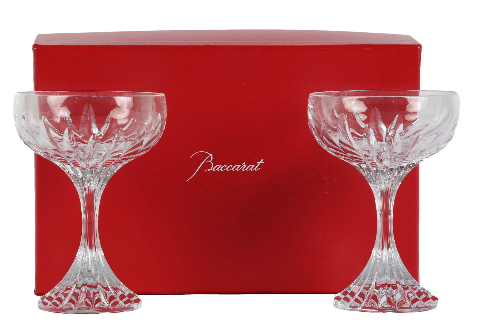 Baccarat Crystal Massena Champagne Glass SET w Box (1 of 4)