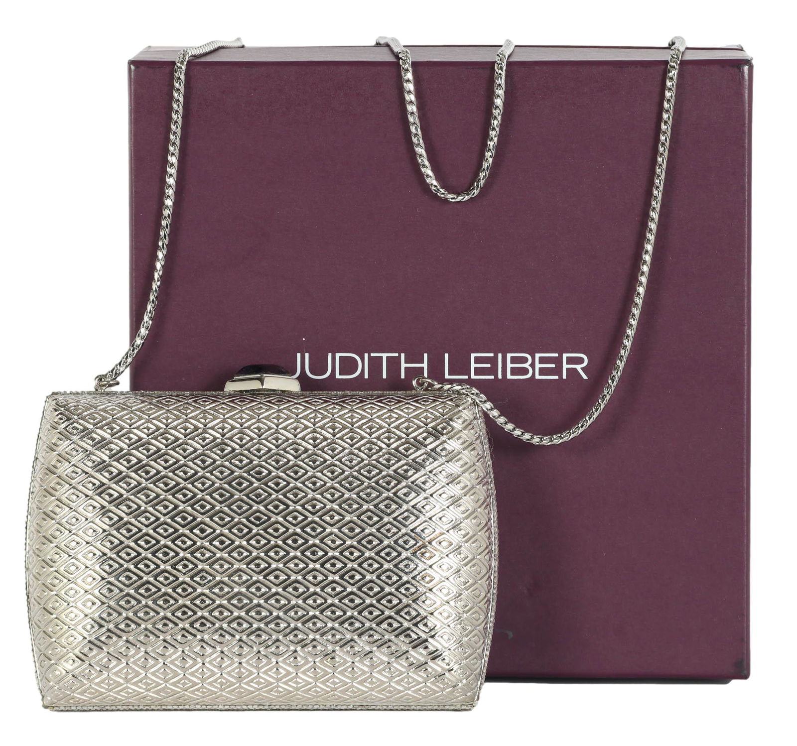 Judith Leiber Silvered Clutch Handbag Purse Bag (1 of 5)