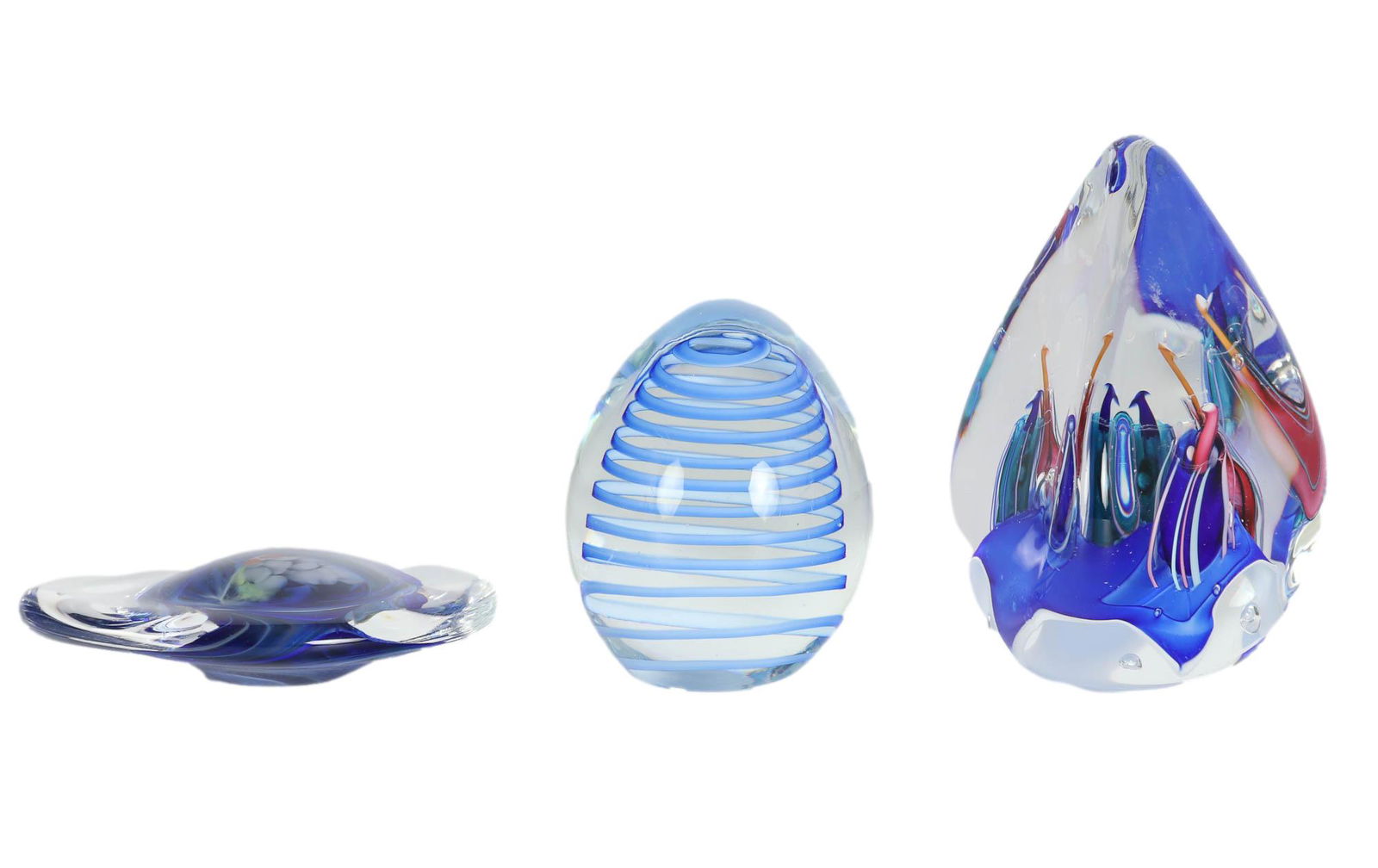 Siro Studio Blown Cased Glass Paperweight 3pc LOT (1 of 3)