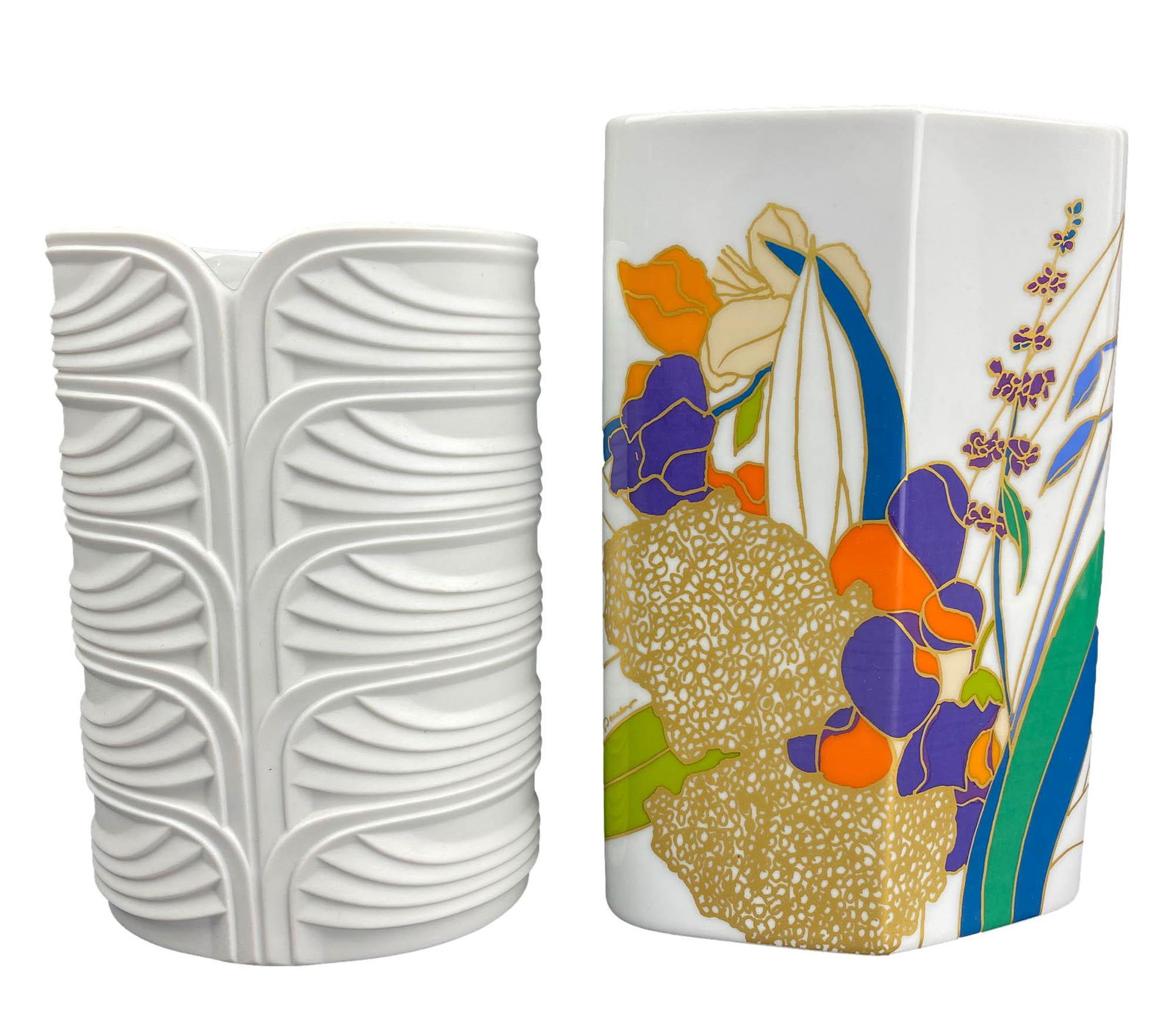 Rosenthal Mid Century MCM Porcelain Vase 2pc LOT (1 of 8)