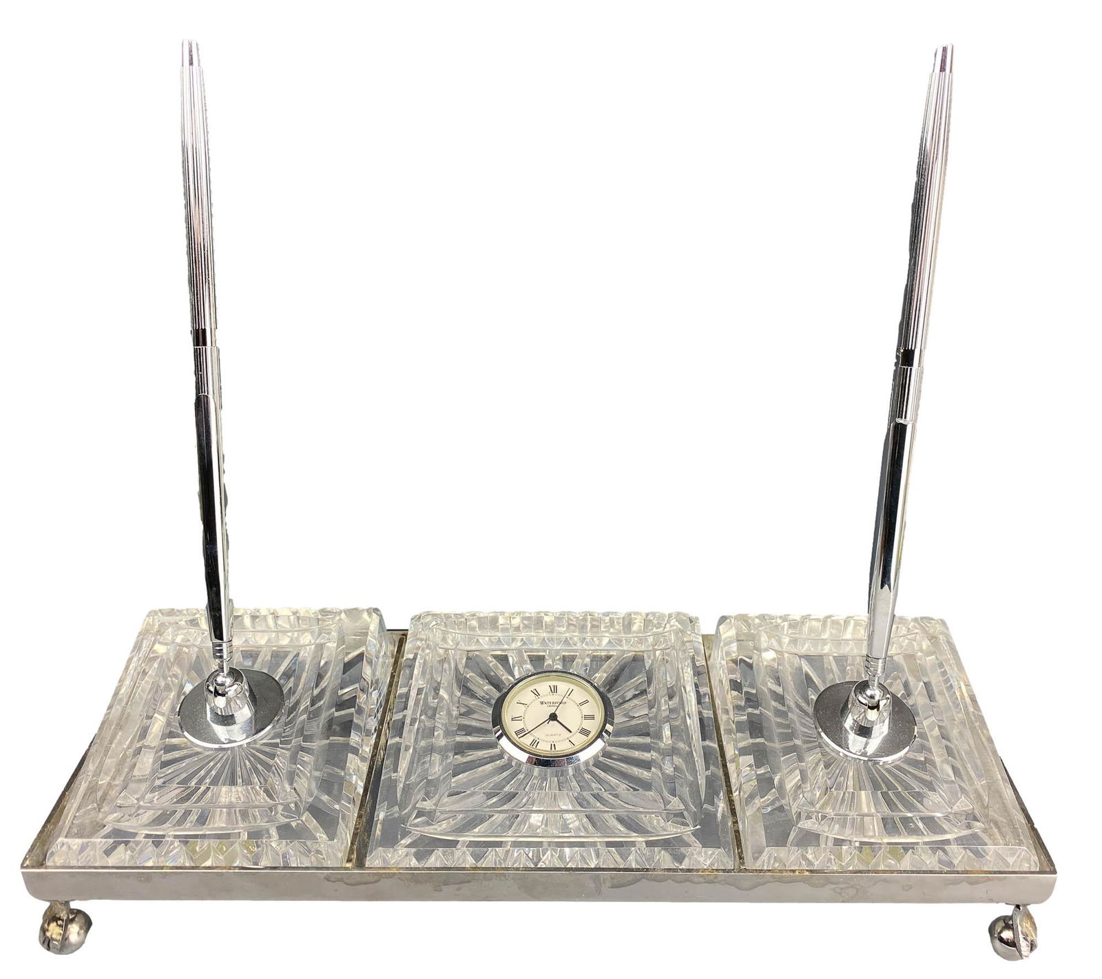 Waterford Crystal Desk Clock & Pen Stand w/ Holder (1 of 5)