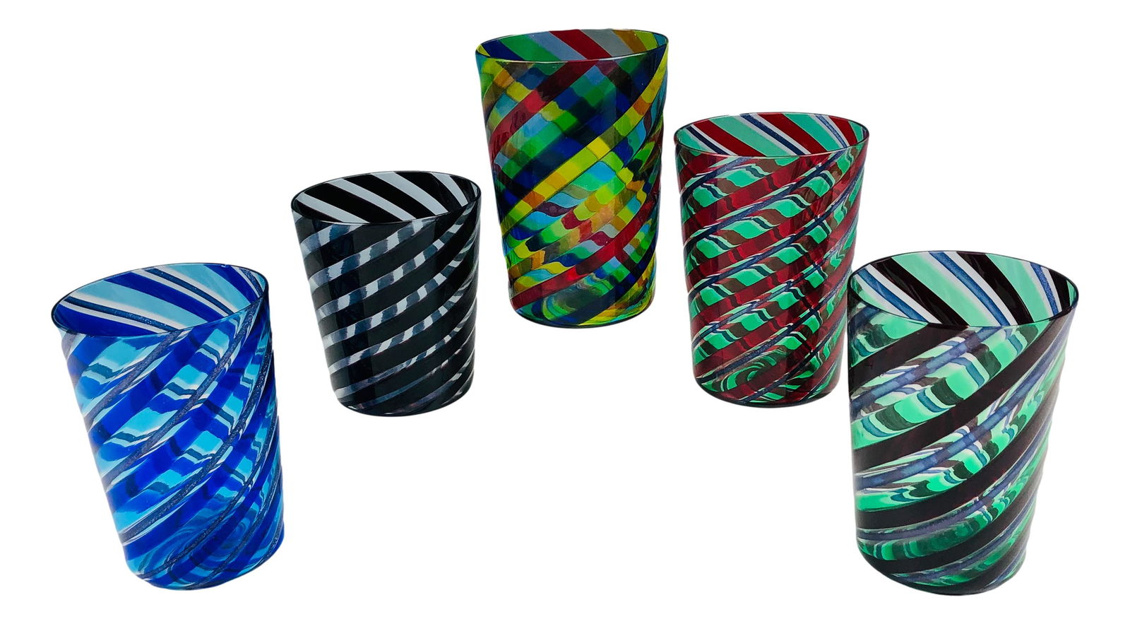 Oggetti Murano Swirl Candy Stripe Glass Tumblers (1 of 7)